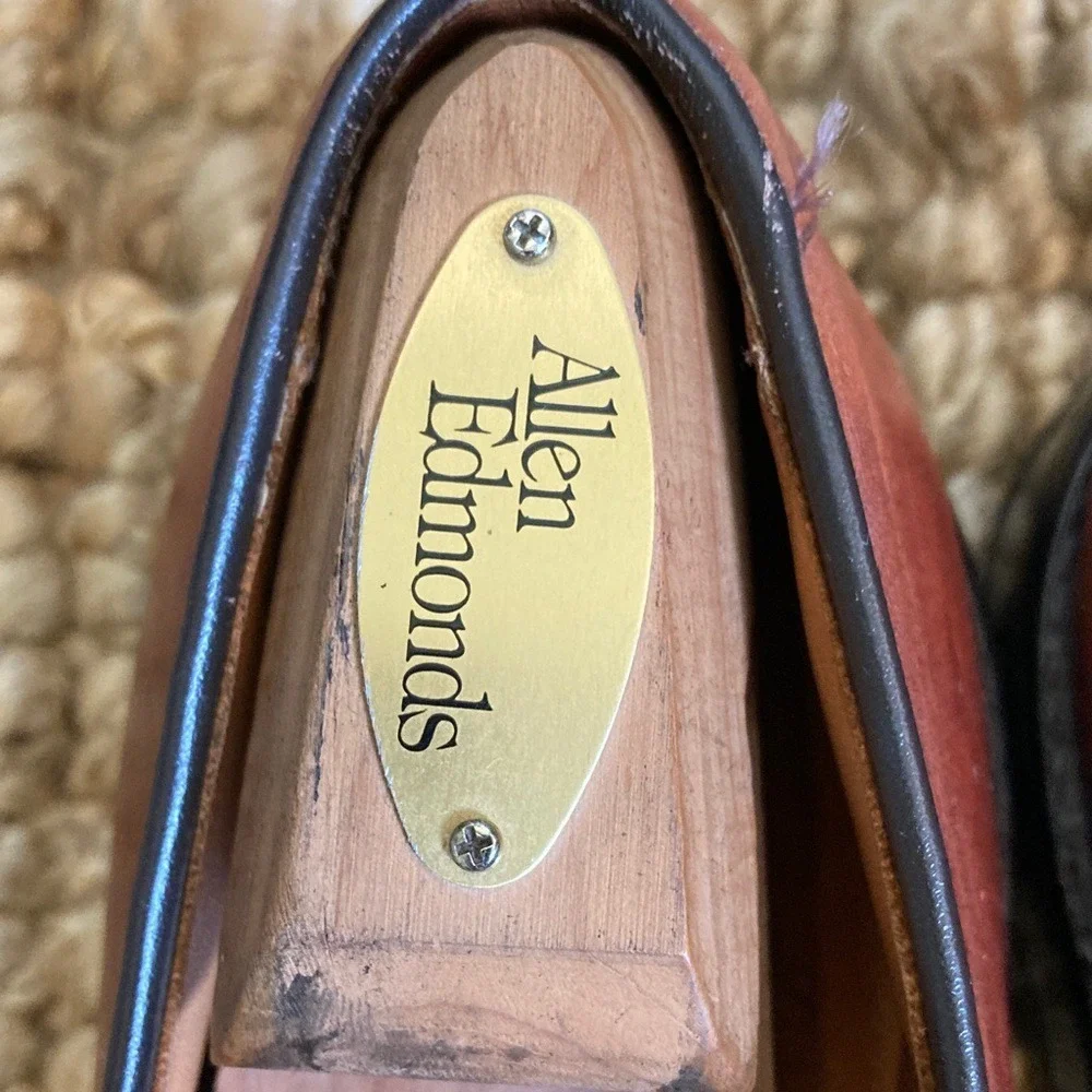 Allen‎ Edmunds Mens Brown Park Avenue Oxford Shoe Size 11C Cap Toe Lace Up